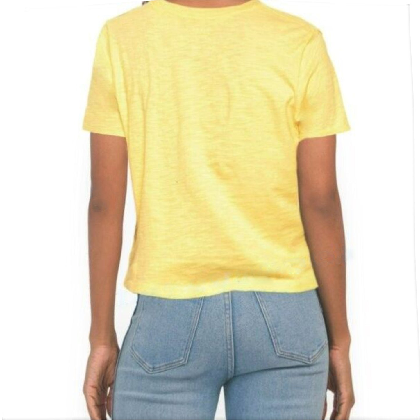 Lucky Brand Women's  "Happy Go Lucky" Graphic Print Cotton Crop T-Shirt