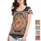 Lucky Brand Women's Persian Carpet Print Tee Cotton Blend T-Shirt