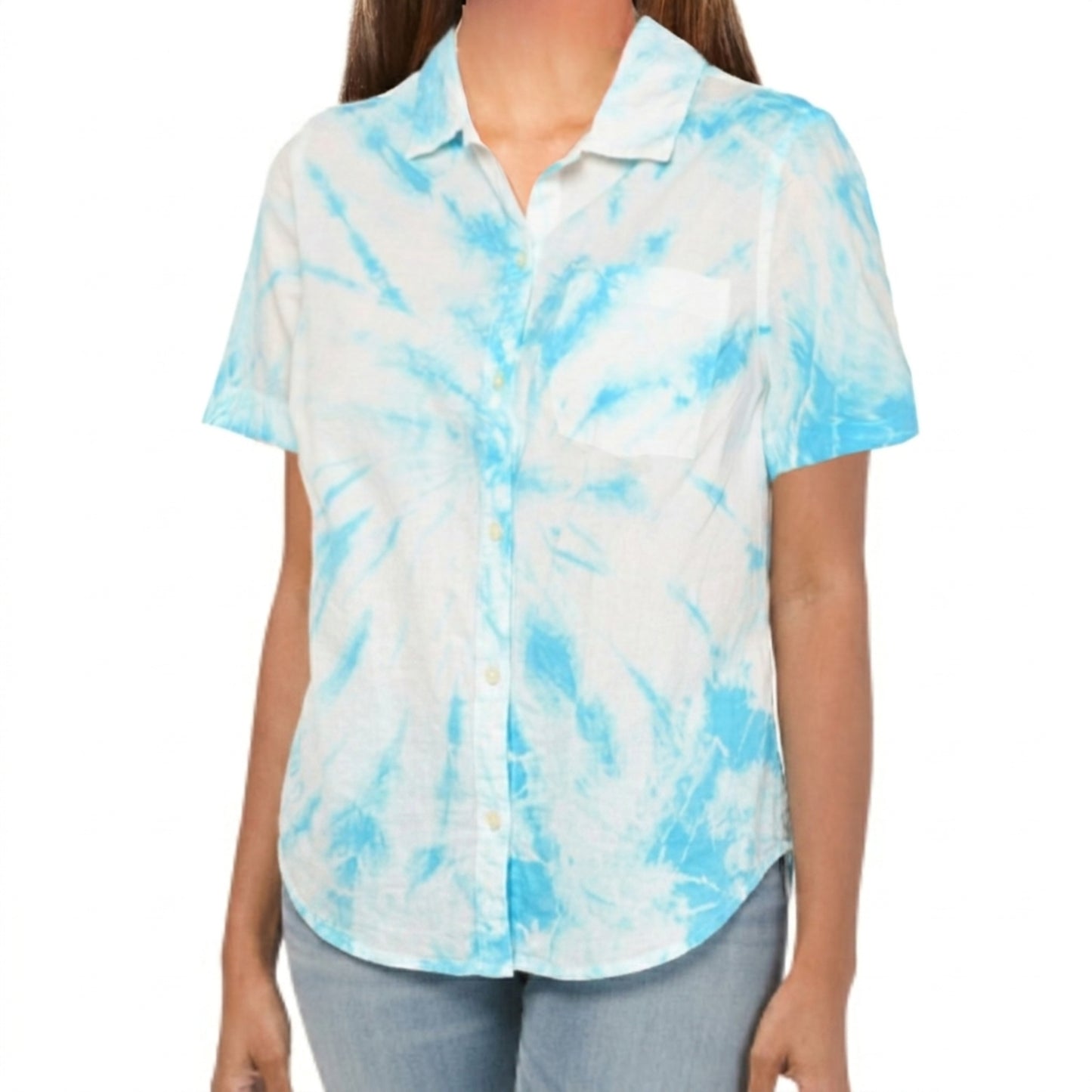 Lucky Brand Women's Tie-Dye Cotton Button Down Shirt