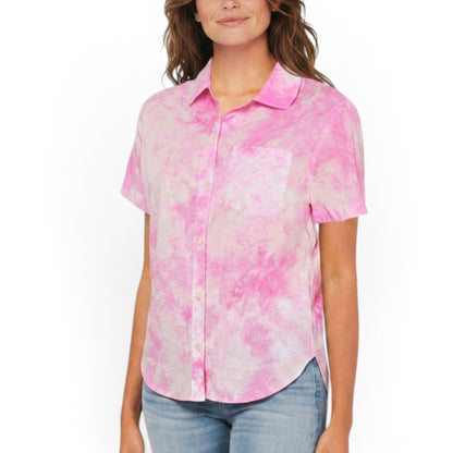 Lucky Brand Women's Tie-Dye Cotton Button Down Shirt