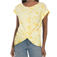 Lucky Brand Women's Cotton Tie-Dye Twist-Front T-Shirt