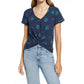 Lucky Brand Women's Twist Front Floral Print Cotton T-Shirt