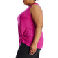 Andrew Marc Women's Plus Asymmetric Twisted Active Tank Top