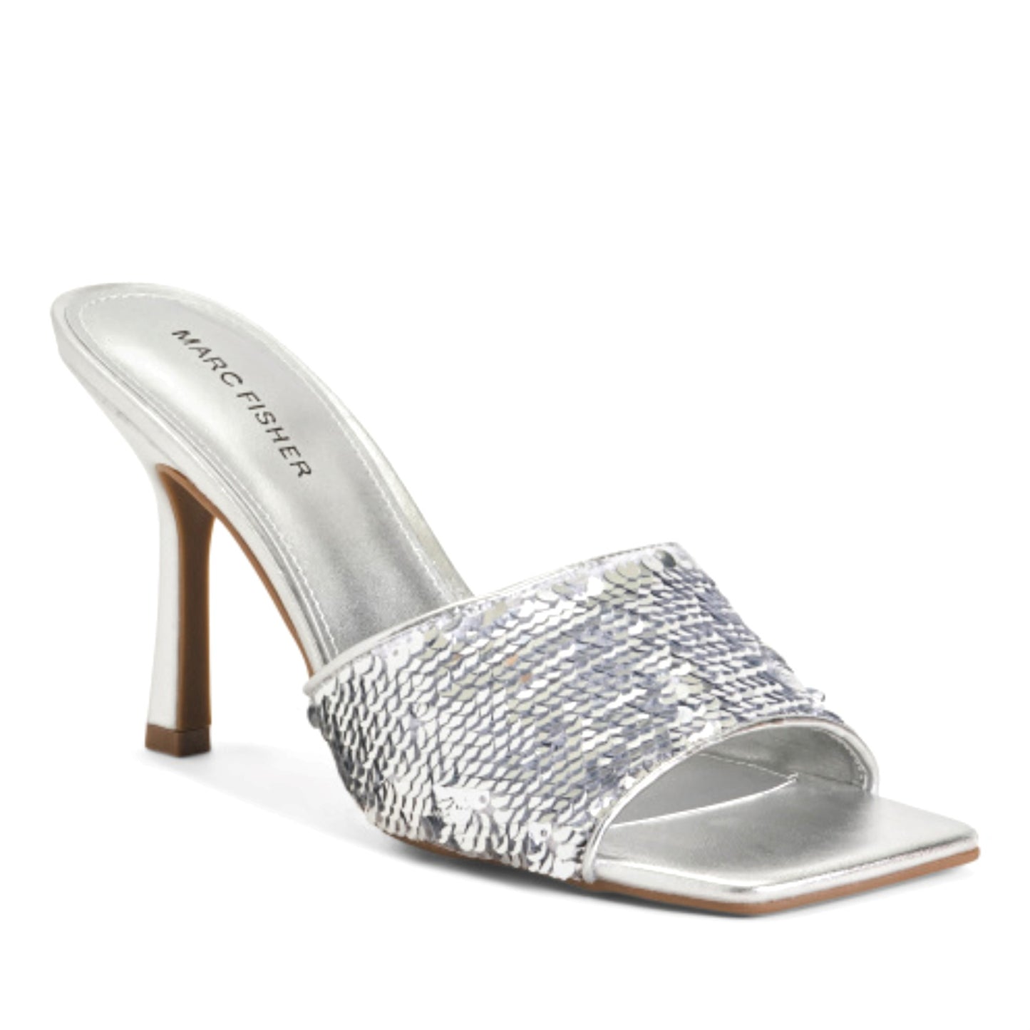 Marc Fisher Women's Danria Sequin Stiletto Heel Dress Slip-on Sandals