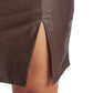 MAREE POUR TOI Women's Plus Asymmetrical Stretch Faux Leather Front Slit Pencil Mini Skirt