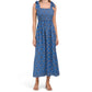 Max Studio Women's Tie Strap Smocked Bodice Floral Print Maxi Dress