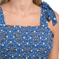Max Studio Women's Tie Strap Smocked Bodice Floral Print Maxi Dress