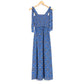Max Studio Women's Tie Strap Smocked Bodice Floral Print Maxi Dress