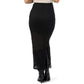 MELLODAY Women's Lace Sheer Overlay Stretch Maxi Skirt