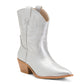 MIRACLE MILES Women's Claire Embroidered Mid Calf Metallic Western Booties