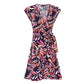 Maggy London Women's Plus Floral Print Waist Tie Wrap Midi Dress