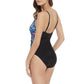 Magicsuit Women's Blue Social Butterfly Lisa Print One-Piece Swimsuit