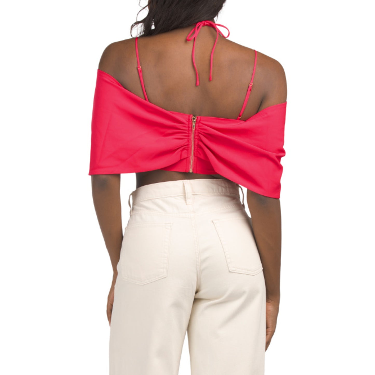 Main Strip Women's Off the Shoulder Bow Crop Top Blouse