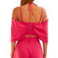 Main Strip Women's Off the Shoulder Bow Crop Top Blouse
