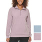 Marc NY By Andrew Marc Women's Kangaroo Pocket Ribbed Quarter Zip Sweatshirt Pullover Top