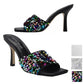 Marc Fisher Women's Danria Sequin Stiletto Heel Dress Slip-on Sandals