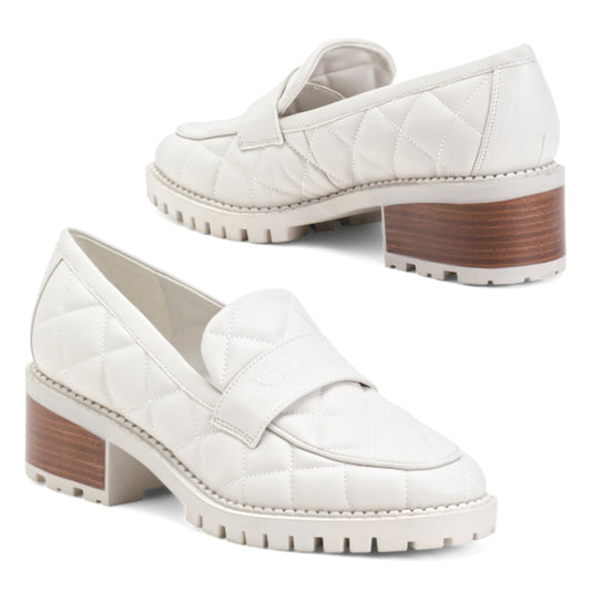 Marc Fisher Women's Dantea Quilted Stacked Heel Shoes Loafers