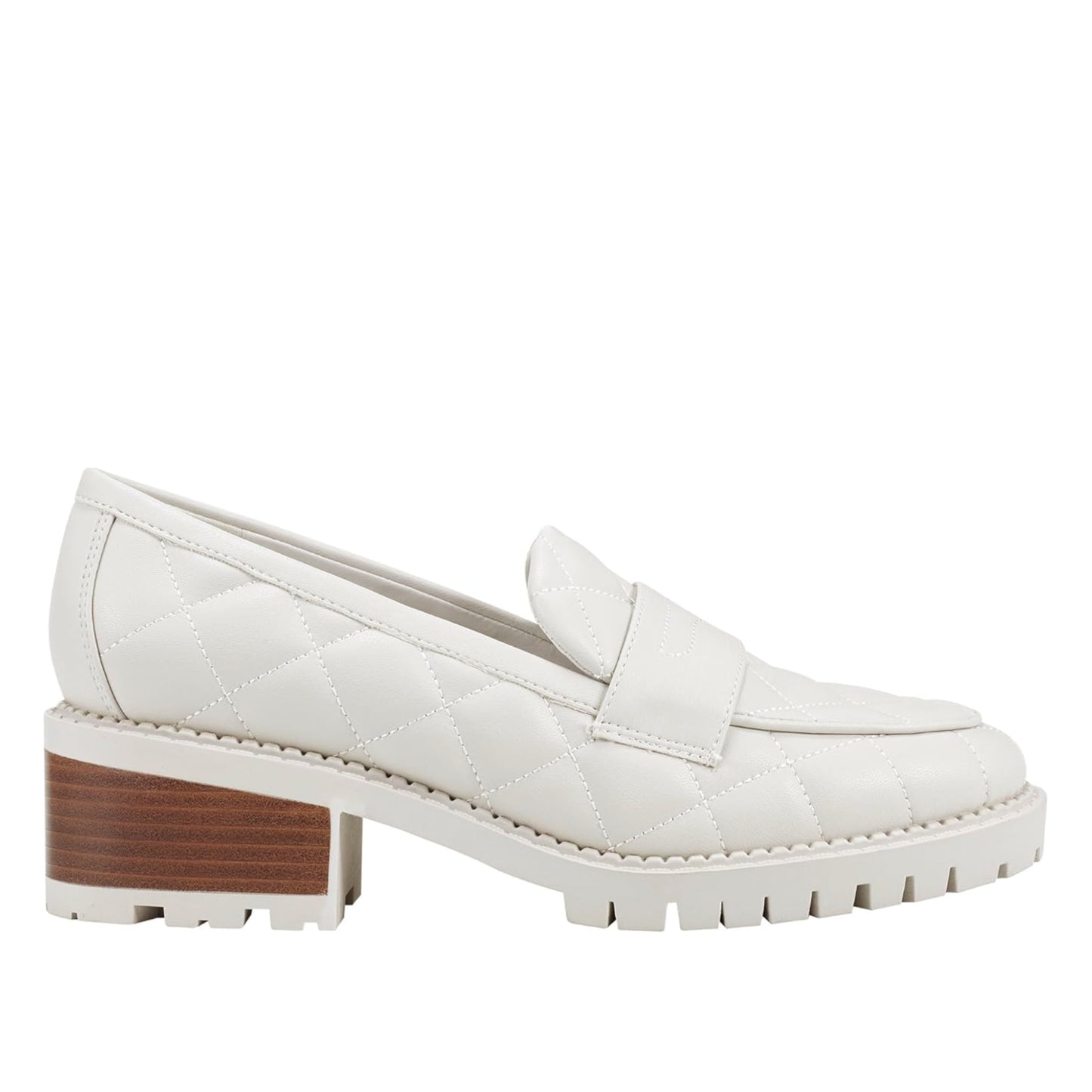 Marc Fisher Women's Dantea Quilted Stacked Heel Shoes Loafers