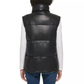 Marc New York Women's Faux Leather Insulated Full Zip Puffer Vest