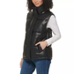 Marc New York Women's Faux Leather Insulated Full Zip Puffer Vest