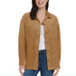 Matty M Women's Corduroy Cotton Blend Relaxed Fit Button Up Shirt Jacket