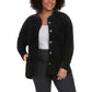 Matty M Women's Corduroy Cotton Blend Relaxed Fit Button Up Shirt Jacket