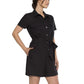 Matty M Women's Linen Blend Belted Button Front Romper
