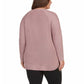 Matty M Women's Plus Relaxed Fit Ribbed Knit V-Neck Tunic Sweater