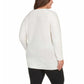 Matty M Women's Plus Relaxed Fit Ribbed Knit V-Neck Tunic Sweater