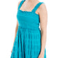 Max Studio Women's Square Neck Smocked Textured Cotton Maxi Dress