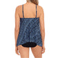 Miraclesuit Women's Paillette Peephole Handkerchief Hem Swim Tankini Top