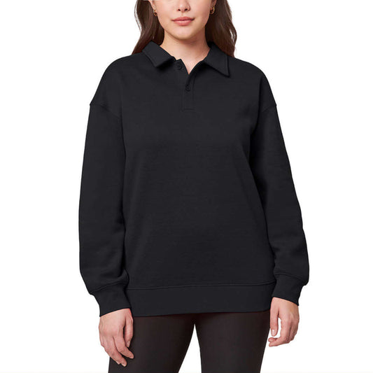 Mondetta Women's Collared Relaxed Fit Soft Fleece Sweatshirt Pullover Top
