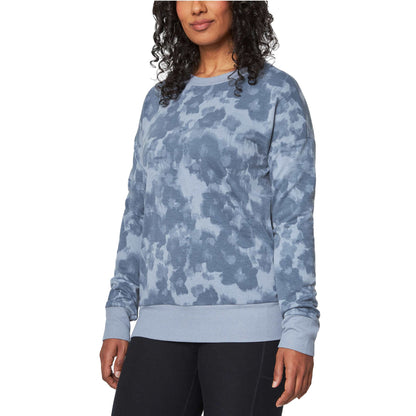 Mondetta Women's Floral Print Eco Soft Lightweight Casual Active Sweatshirt Top