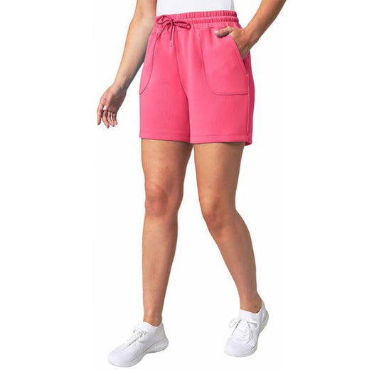 Mondetta Women's Moisture Wicking Elasticated Waist Ribbed Scuba Active Shorts