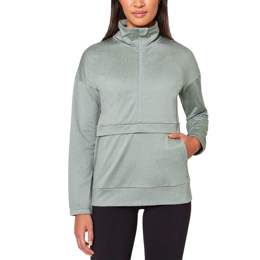 Mondetta Women's Moisture Wicking Kangaroo Pocket Popover Half-zip Active Top