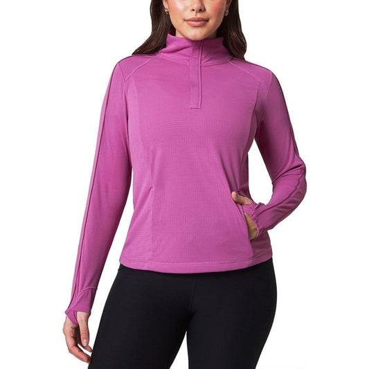 Mondetta Women's Moisture Wicking Quarter-Zip Pullover Sweatshirt Active Top