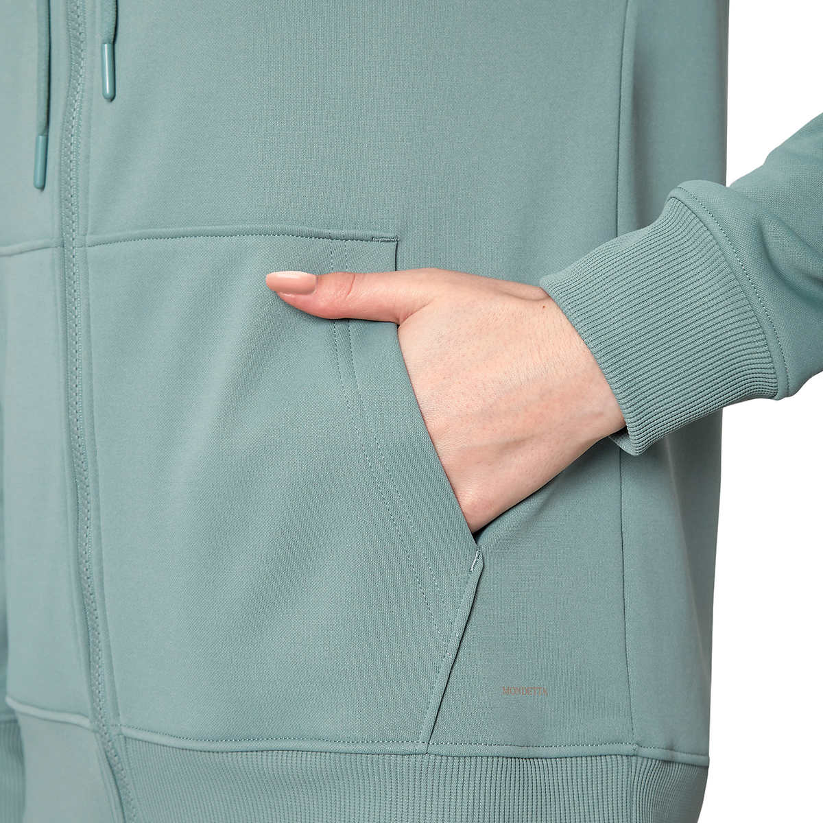 Mondetta Women's Performance Kangaroo Pocket Moisture Wicking Full Zip Hoodie