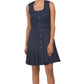 Nanette Lepore Linen Sleeveless Ruffle Hem Belted Mini Dress