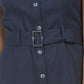 Nanette Lepore Linen Sleeveless Ruffle Hem Belted Mini Dress