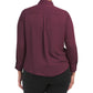 Nanette Lepore Women's Plus Pintuck Detail Blouse Button Front Shirt