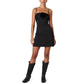NIA Women's Satin Finish Rose Cocktail Mini Dress