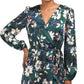 NICOLE MILLER NY Women's Long Sleeve Floral Satin Wrap Style Mini Dress