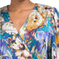 NICOLE MILLER NY Women's Long Sleeve Floral Satin Wrap Style Mini Dress
