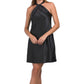 NINE WEST Women's Twist Keyhole Halter Mini Dress