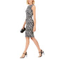 N Natori Women's Plus Snow Leopard Sleeveless Sheath Midi Dress