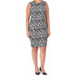 N Natori Women's Plus Snow Leopard Sleeveless Sheath Midi Dress