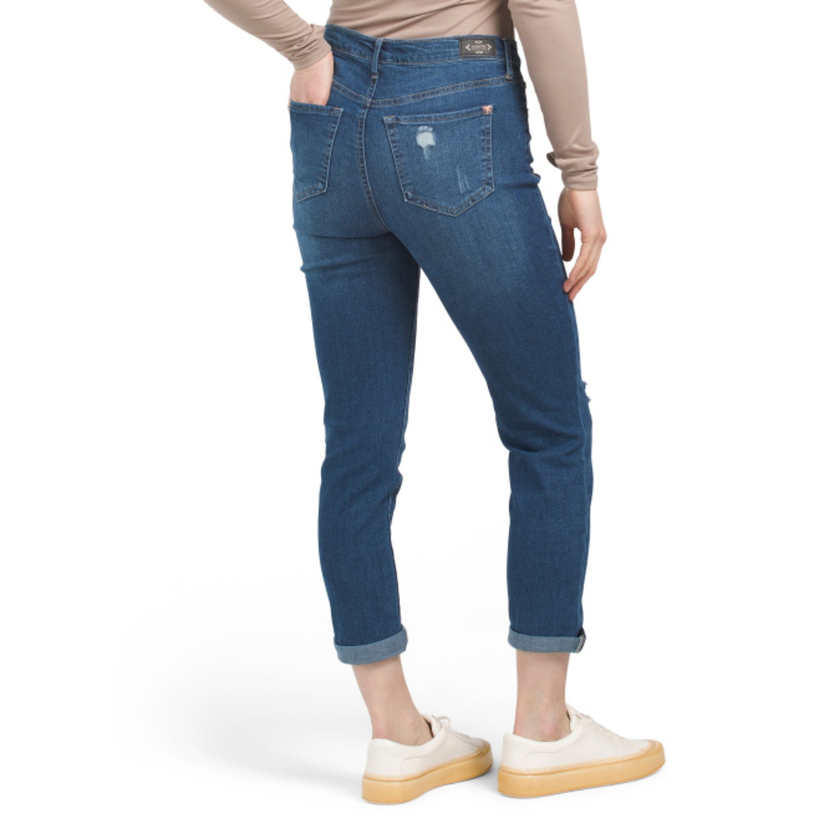 Nanette Lepore Women's Plus Belle High Rise Stretch Destructed Ankle Skinny Jeans