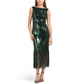 Nanette Lepore Women's Boat Neck Sequin Fringe Hem Maxi Dress