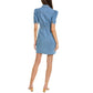 Nanette Lepore Women's Belted Button Front Stretch Denim Shirt Mini Dress