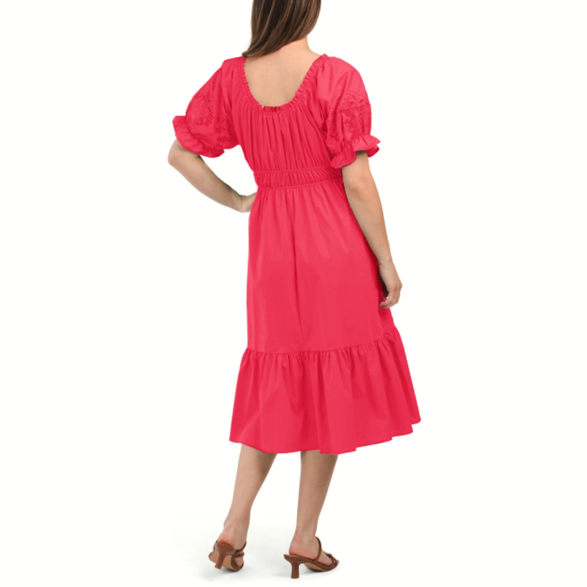 nanette lepore midi dress Wavy Lace Trim Tie Waist Midi Dress (Women)